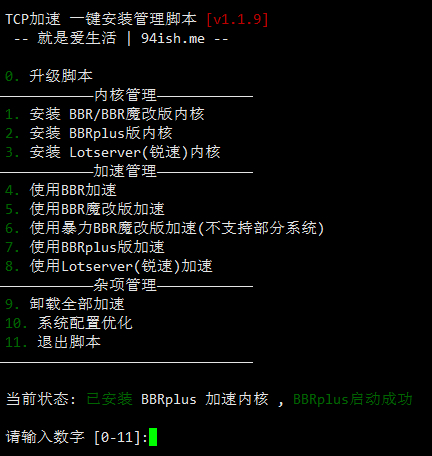 BBR原版 / 魔改 / PLUS 锐速 四合一脚本-水东柳博客